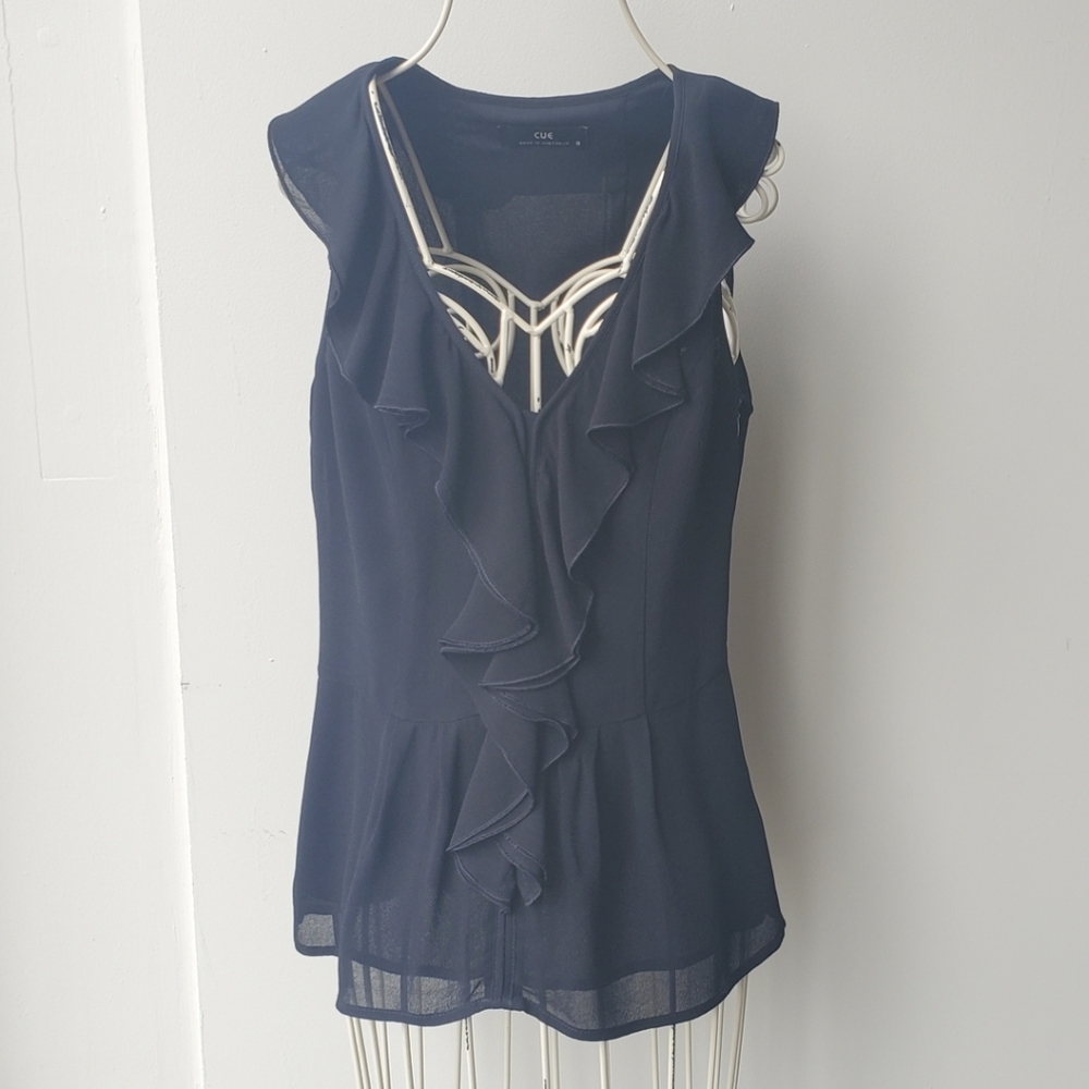 Cue Sheer Ruffle Blouse